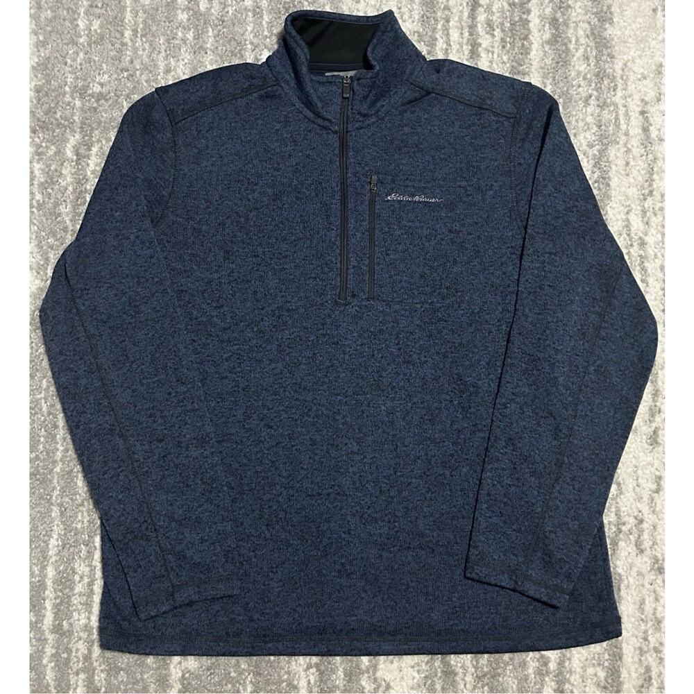 Eddie Bauer Mens Pullover Sweater Size XL Blue Black Heathered Casual Outdoor